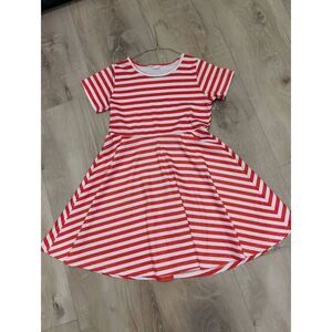 Girls Large Red and White Striped Dress Size Large Pirate Costume 4t Of July